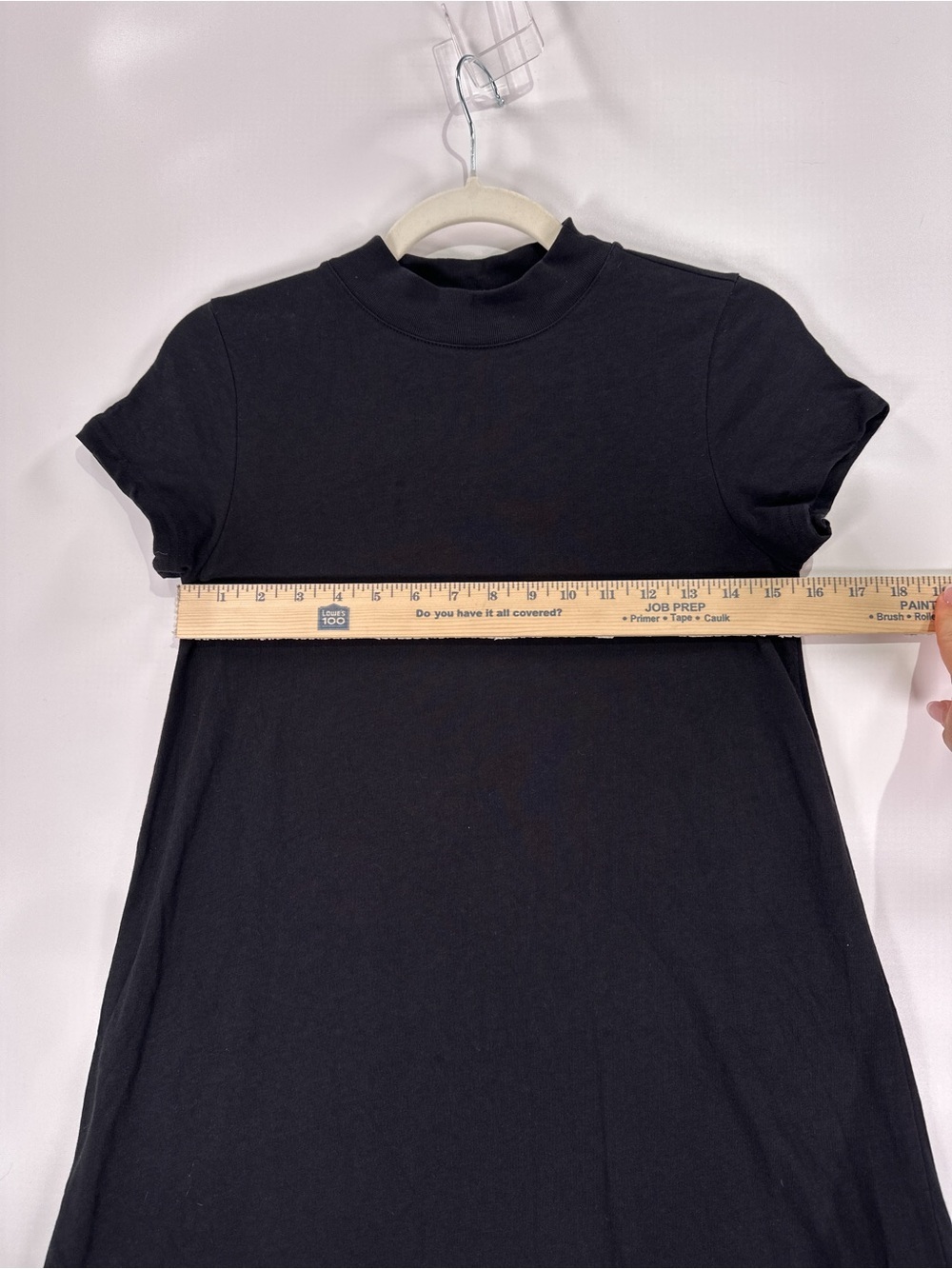 Everlane Mock Neck Short Sleeve 100% Cotton Swing Dress Black S - Picture 9 of 9
